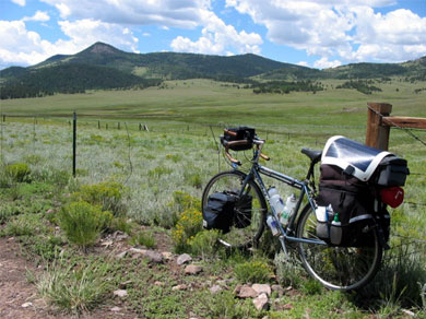 Mickey’s bicycle on the other side of Hoosier Pass