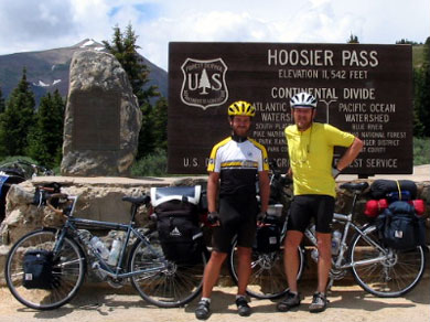 Mickey and Steve at the summit of Hoosier Pass