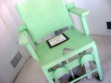 An execution chair in Cañon City’s prison museum