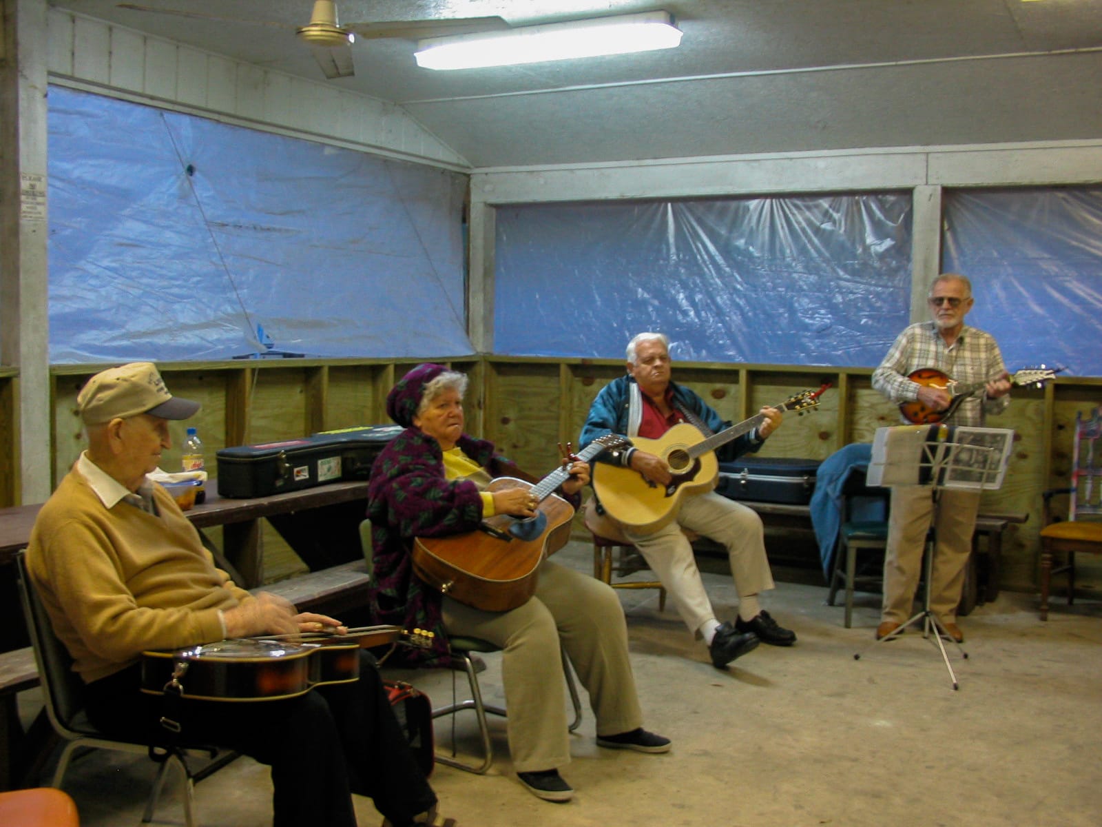 Inside the Pickin’ Shed at Suwannee Music Park