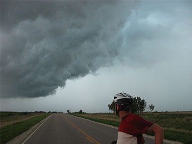 Steve and the quickly approaching storm