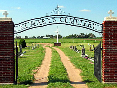 A cemetery between the fields