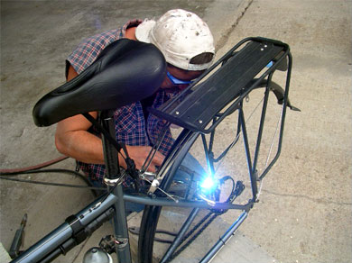 Repairs to Mickey’s bicycle