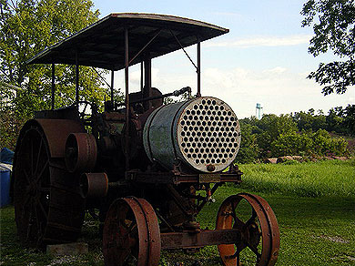 An old stream powered tractor