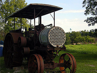 An old stream powered tractor