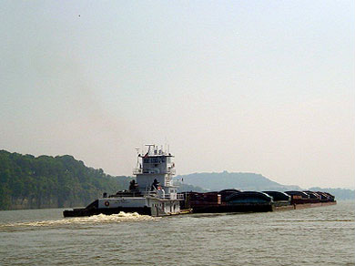 A barge on the Ohio River