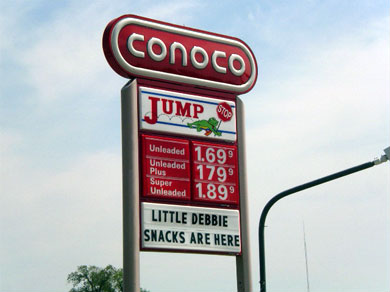 Cheap gas and Little Debbie. Oh, the savings
