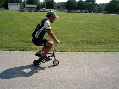 Mickey traded his Trek in for a new set of wheels