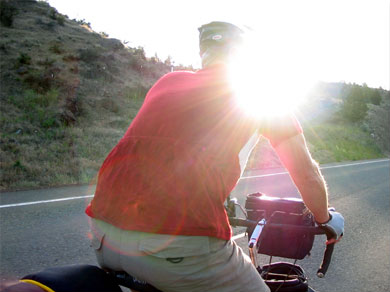 Steve in front of the sun