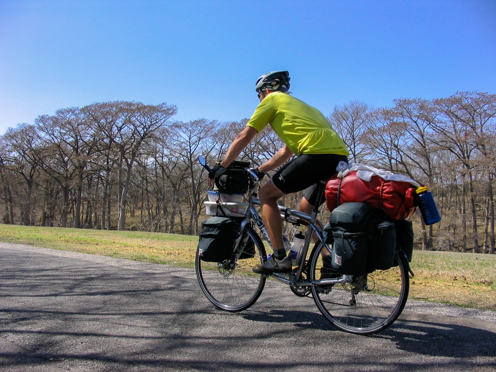 Steve riding along the Guadelupe River