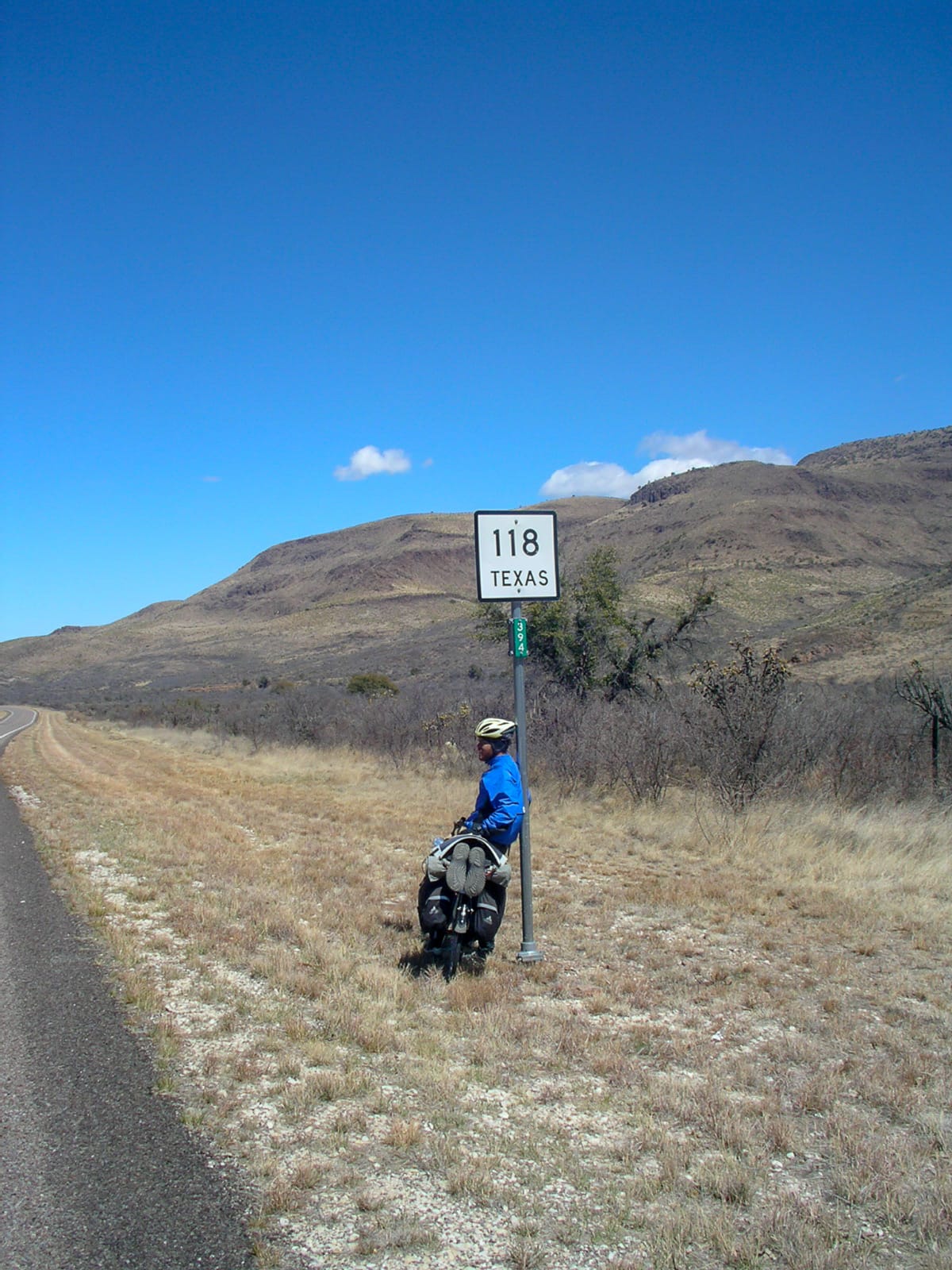 Pausing along a Texas highway