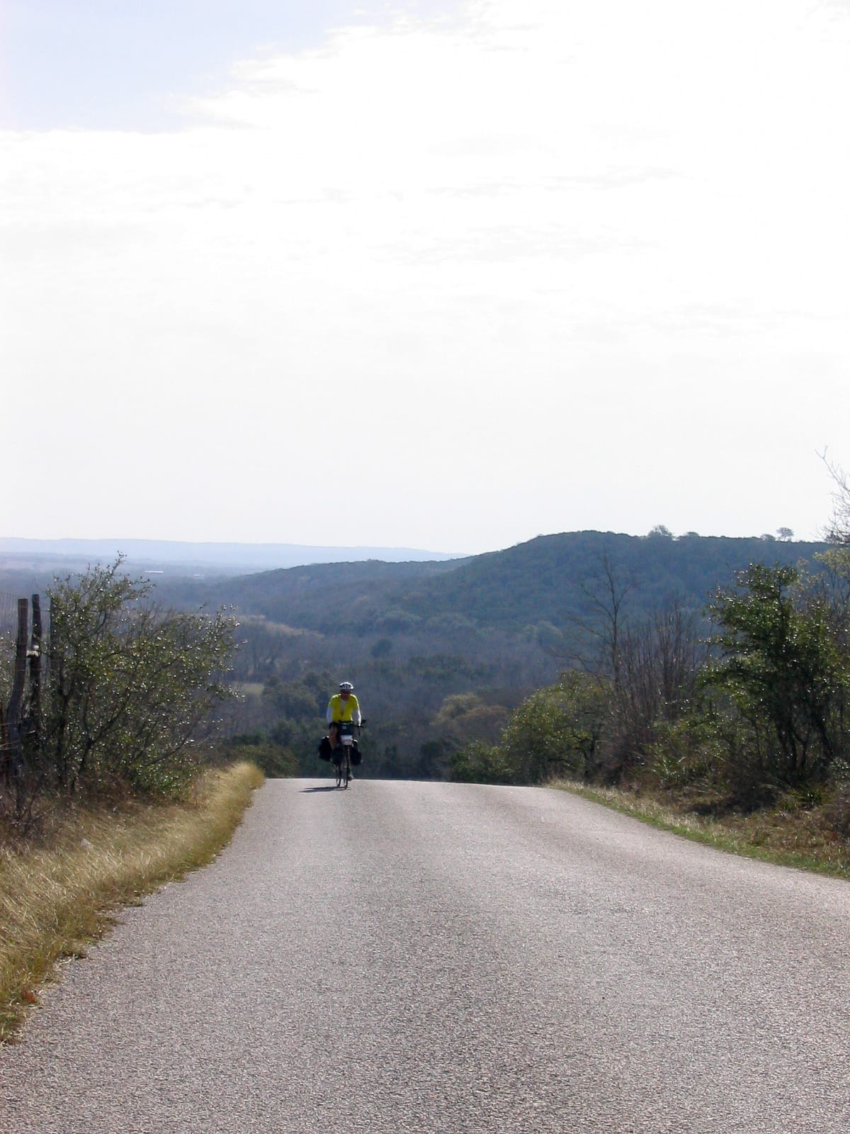 Steve cresting a hill