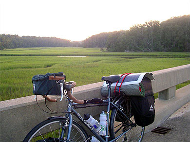Mickey’s bike on the Colonial Parkway