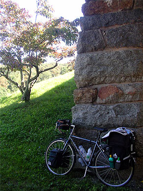 Mickey’s bicycle below the Blue Ridge Parkway