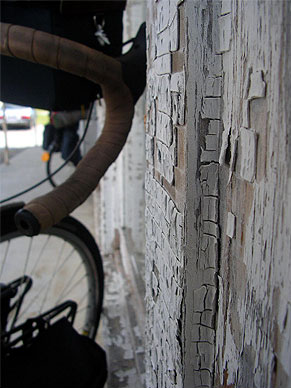 Mickey’s bike against an old building