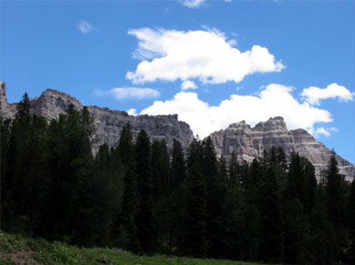 A rock formation near Togwotee Pass