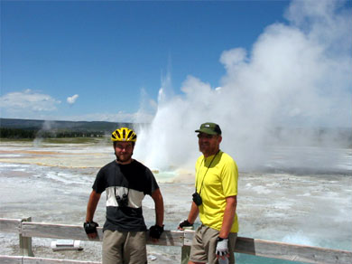 Mickey and Steve at a geyser